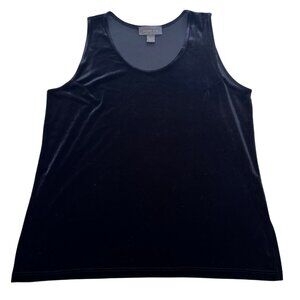 Lane Bryant Designs & Co Sleeveless Black Velour Top Women's Size 18/20